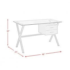 Hoyce 48 in. Rectangle White Glass 2 Drawer Computer Desk by Picket House Furnishings 12 Hoyce 48 in. Rectangle White Glass 2 Drawer Computer Desk by Picket House Furnishings -Picket House Furnishings Sales Store white glass picket house furnishings computer desks a 17360 dke fa 1000