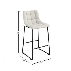 Richmond 30 in. Linen White High Back Metal Bar Stool (Set of 2) by Picket House Furnishings -Picket House Furnishings Sales Store white picket house furnishings bar stools bsh700bse 40 1000