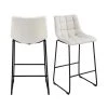 Richmond 30 in. Linen White High Back Metal Bar Stool (Set of 2) by Picket House Furnishings