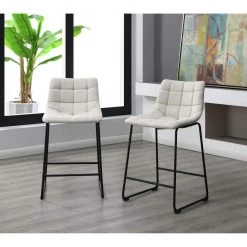 Richmond 25 in. Linen White High Back Metal Counter Stool (Set of 2) by Picket House Furnishings -Picket House Furnishings Sales Store white picket house furnishings bar stools bsh700cse 31 1000