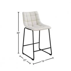 Richmond 25 in. Linen White High Back Metal Counter Stool (Set of 2) by Picket House Furnishings -Picket House Furnishings Sales Store white picket house furnishings bar stools bsh700cse 40 1000