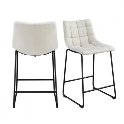 Richmond 25 in. Linen White High Back Metal Counter Stool (Set of 2) by Picket House Furnishings