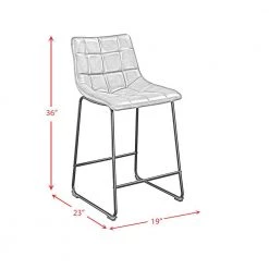 Richmond 25 in. Linen White High Back Metal Counter Stool (Set of 2) by Picket House Furnishings -Picket House Furnishings Sales Store white picket house furnishings bar stools bsh700cse 76 1000