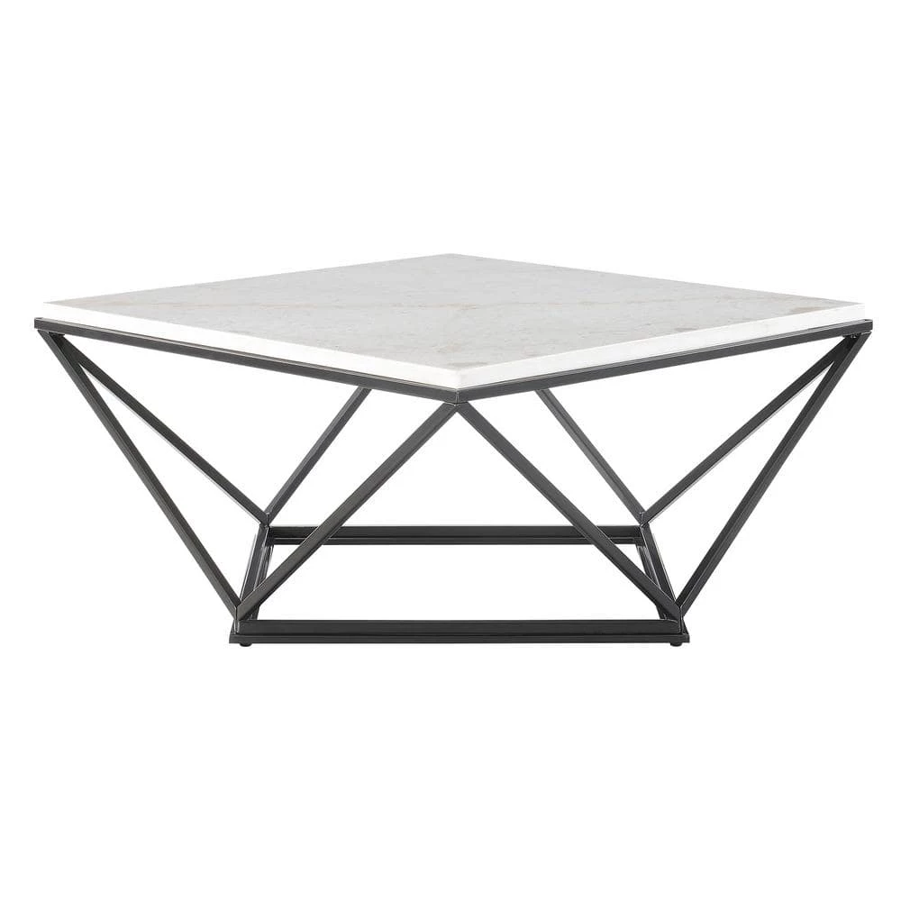 Conner Square Marble Coffee Table in White by Picket House Furnishings 5 Conner Square Marble Coffee Table in White by Picket House Furnishings - Image 5