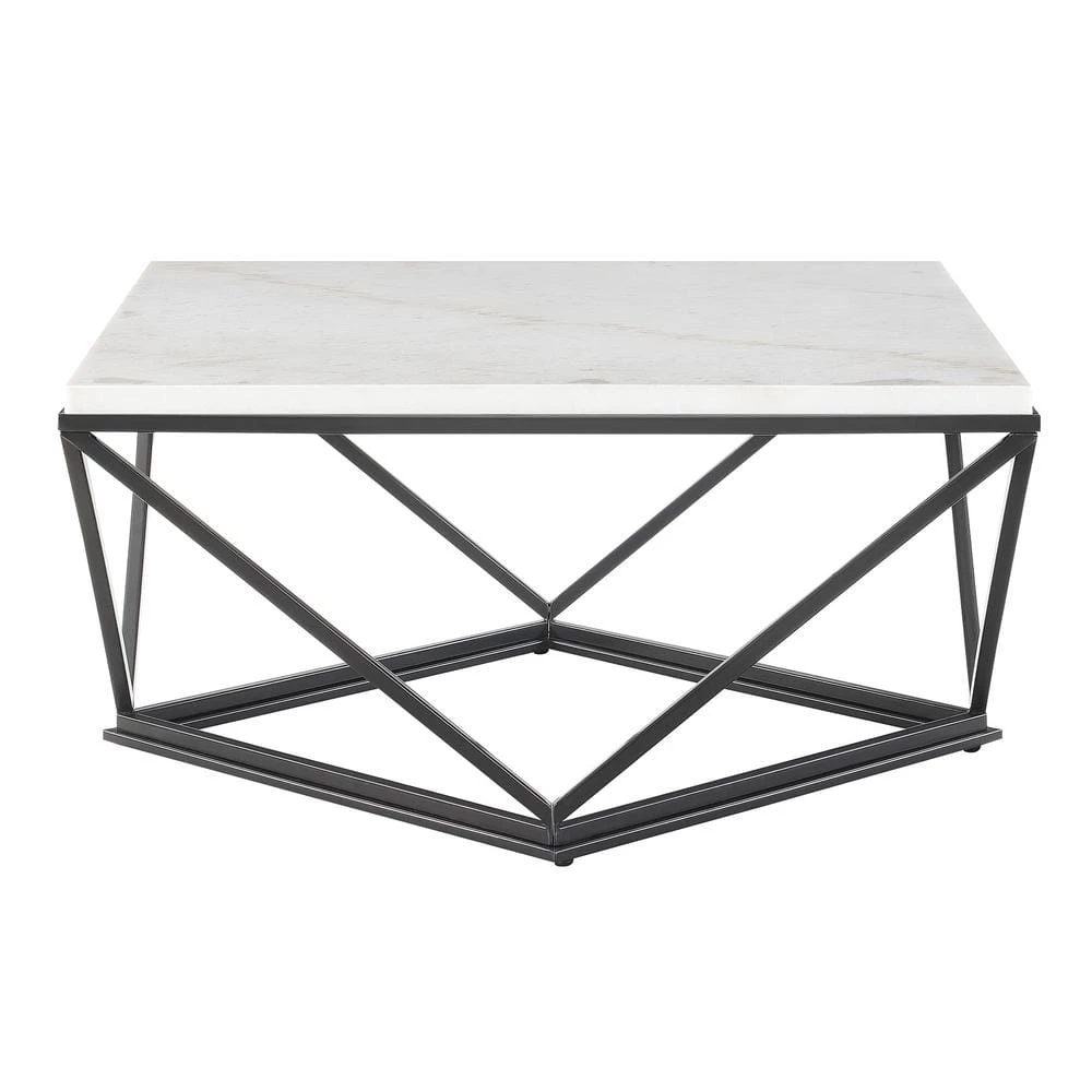 Conner Square Marble Coffee Table in White by Picket House Furnishings 4 Conner Square Marble Coffee Table in White by Picket House Furnishings - Image 4