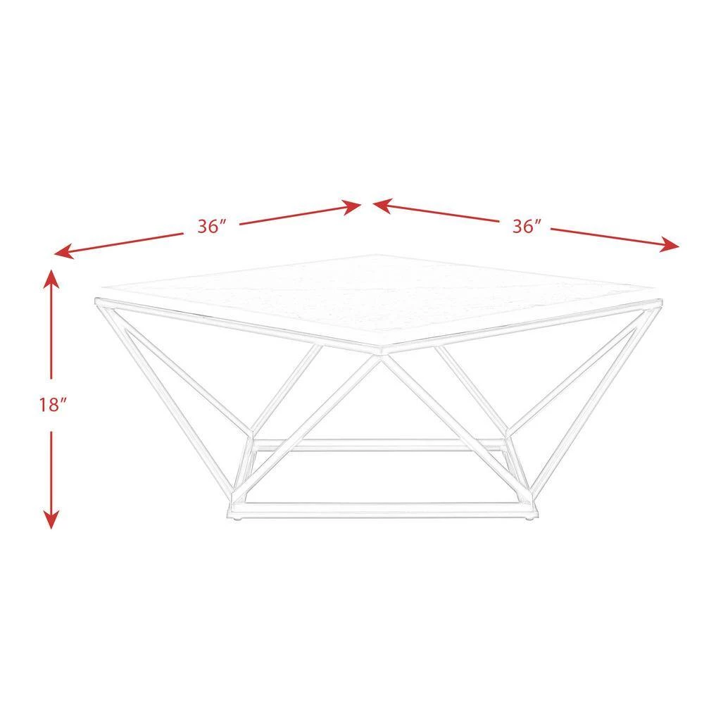 Conner Square Marble Coffee Table in White by Picket House Furnishings 8 Conner Square Marble Coffee Table in White by Picket House Furnishings - Image 8