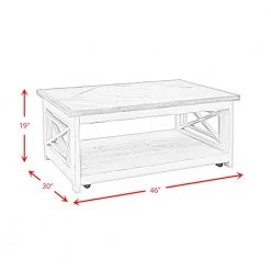 Willa 46 in. White Rectangular Wood Coffee Table by Picket House Furnishings -Picket House Furnishings Sales Store white picket house furnishings coffee tables m 9920 293 ct fa 1000