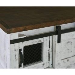 Nolan 50 in. Rectangle Coffee Table in White with Brown Top by Picket House Furnishings -Picket House Furnishings Sales Store white picket house furnishings coffee tables math021ct 1f 1000