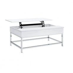 Sienna 48 in. White Rectangle Lift-Top Wood Coffee Table by Picket House Furnishings
