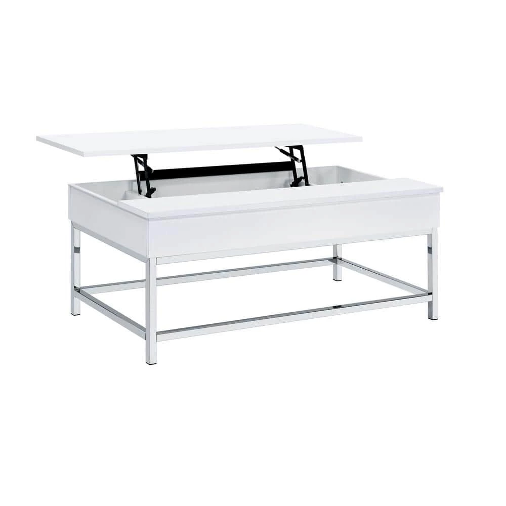 Sienna 48 in. White Rectangle Lift-Top Wood Coffee Table by Picket House Furnishings 1 Sienna 48 in. White Rectangle Lift-Top Wood Coffee Table by Picket House Furnishings