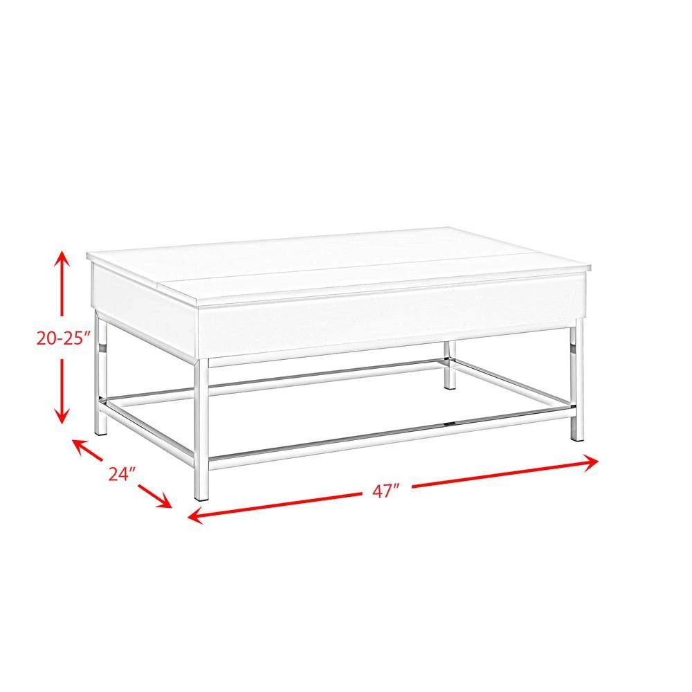 Sienna 48 in. White Rectangle Lift-Top Wood Coffee Table by Picket House Furnishings 6 Sienna 48 in. White Rectangle Lift-Top Wood Coffee Table by Picket House Furnishings - Image 6