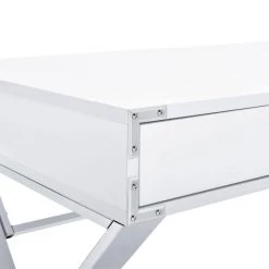 Estelle 47 in. Rectangle White Metal 2 Drawer Computer Desk by Picket House Furnishings -Picket House Furnishings Sales Store white picket house furnishings computer desks a 4967 dk 1f 1000