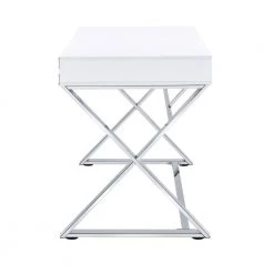 Estelle 47 in. Rectangle White Metal 2 Drawer Computer Desk by Picket House Furnishings -Picket House Furnishings Sales Store white picket house furnishings computer desks a 4967 dk 4f 1000