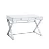 Estelle 47 in. Rectangle White Metal 2 Drawer Computer Desk by Picket House Furnishings