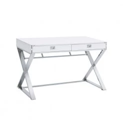 Estelle 47 in. Rectangle White Metal 2 Drawer Computer Desk by Picket House Furnishings