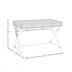 Estelle 47 in. Rectangle White Metal 2 Drawer Computer Desk by Picket House Furnishings -Picket House Furnishings Sales Store white picket house furnishings computer desks a 4967 dk fa 1000