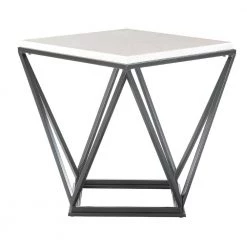 Conner Square Marble End Table in Marble by Picket House Furnishings -Picket House Furnishings Sales Store white picket house furnishings end side tables crk100ete 4f 1000