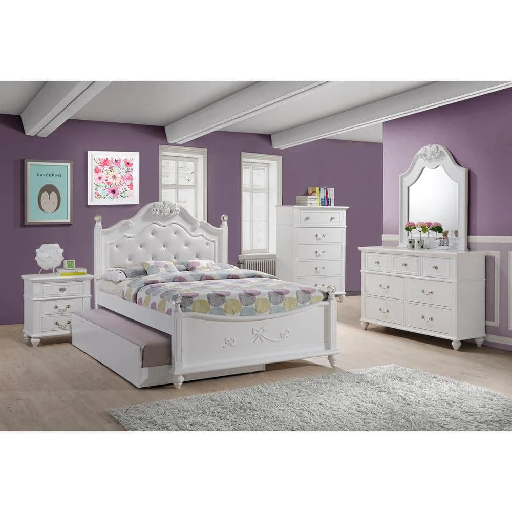 Annie 4-Piece White Full Platform Bedroom Set by Picket House Furnishings 8 Annie 4-Piece White Full Platform Bedroom Set by Picket House Furnishings - Image 8