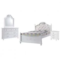 Annie 4-Piece White Full Platform Bedroom Set by Picket House Furnishings