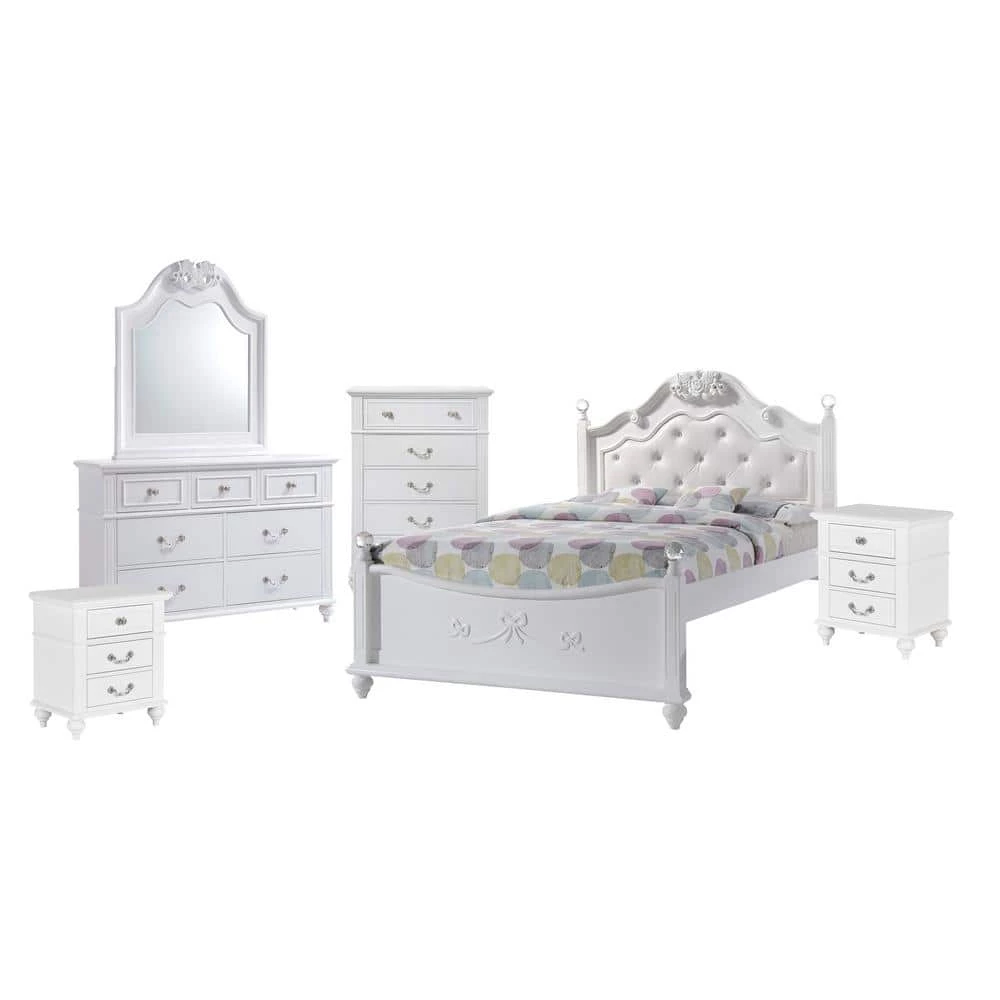 Annie 6-Piece White Full Platform Bedroom Set by Picket House Furnishings 1 Annie 6-Piece White Full Platform Bedroom Set by Picket House Furnishings