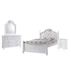 Annie 4-Piece White Full Platform Bedroom Set with Storage Trundle by Picket House Furnishings
