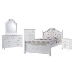 Annie 5-Piece White Full Platform Bedroom Set with Storage Trundle by Picket House Furnishings