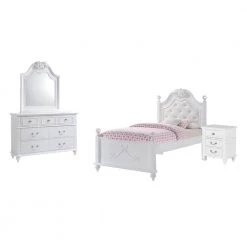 Annie 4-Piece White Twin Platform Bedroom Set by Picket House Furnishings