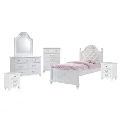 Annie 6-Piece White Twin Platform Bedroom Set by Picket House Furnishings
