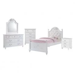 Annie 5-Piece White Twin Platform Bedroom Set with Storage Trundle by Picket House Furnishings