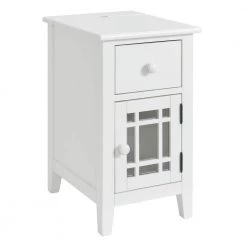 Kian White Side Table (24 H x 14 W x 18 D) by Picket House Furnishings