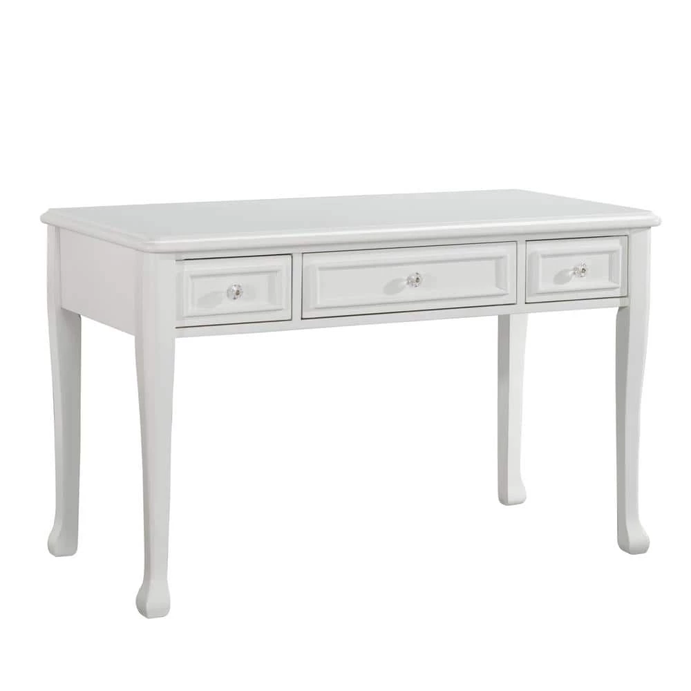 48 in. Rectangular White 3 Drawer Writing Desk with Built-In Storage by Picket House Furnishings 1 48 in. Rectangular White 3 Drawer Writing Desk with Built-In Storage by Picket House Furnishings