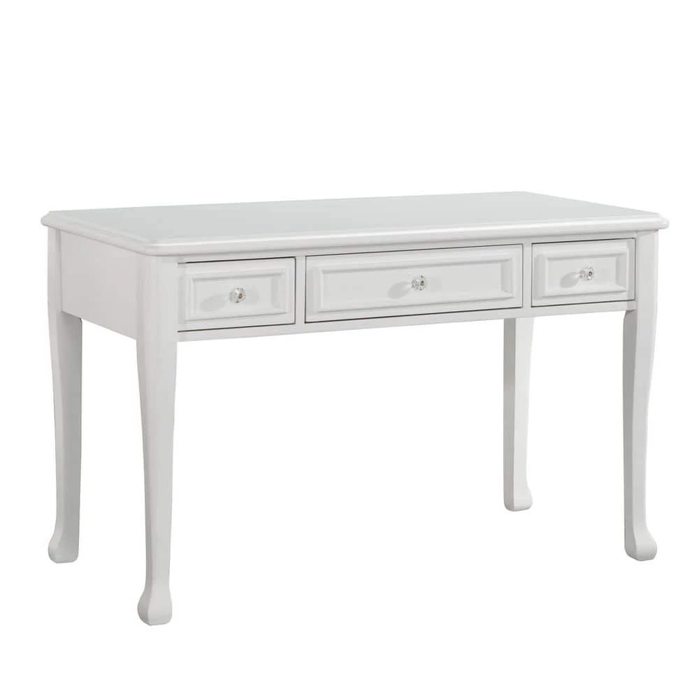 48 in. Rectangular White 3 Drawer Writing Desk with Built-In Storage by Picket House Furnishings 2 48 in. Rectangular White 3 Drawer Writing Desk with Built-In Storage by Picket House Furnishings - Image 2